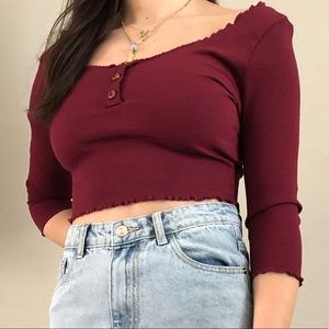 Burgundy top